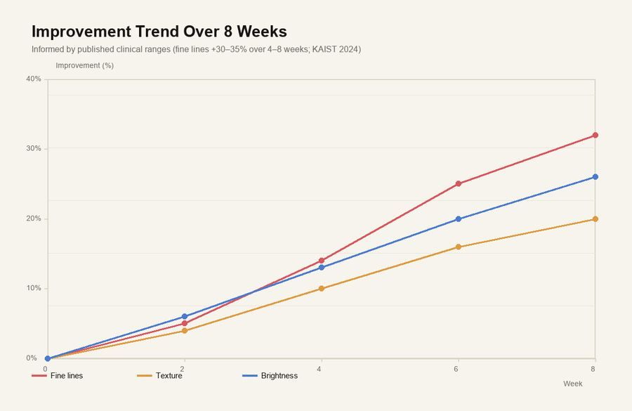 Improvement trend over 8 weeks